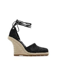 Burberry Black Plunge' Wedge Espadrilles