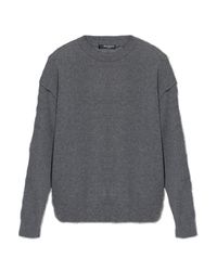 Balmain Gray Crew Neck Sweater for men