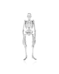 McQueen White Brooch With A Skeleton Motif for men