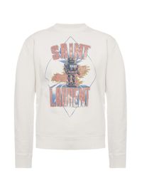 Saint Laurent White Logo-printed Sweatshirt