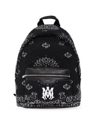 Amiri Black Backpack With 'bandana' Pattern for men