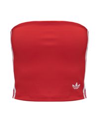 Adidas Originals Red Top With Exposed Shoulders