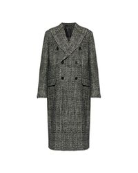 Dolce & Gabbana Gray Double-Breasted Wool Coat for men
