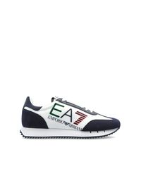 EA7 White Sports Shoes With Logo for men