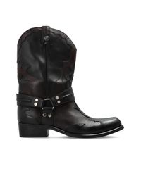 Versace Black "Sylvester" Cowboy Boots for men