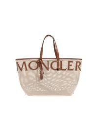 Moncler Natural Shopper Bag With 'Large' Logo