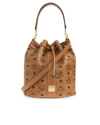 MCM Brown 'Worek' Type Bag With Monogram