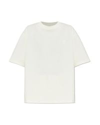 AMI White Denim Shirt With Logo Patch