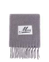Marni Gray Scarf With Fringes