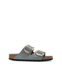 Birkenstock White 'Arizona Big Buckle' Slides