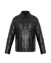 AllSaints Black Leather Jacket "Saxon" for men