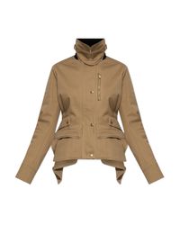 McQueen Natural Jacket With Asymmetric Peplum
