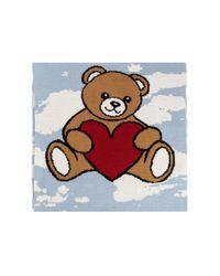 Moschino White Scarf With A Characteristic Teddy Bear Motif