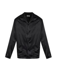 MM6 by Maison Margiela Black Silk Lingerie Shirt for men