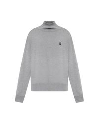 Balmain Gray Turtleneck With Logo for men