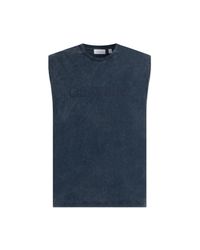 Off-White c/o Virgil Abloh Blue Top With A Printed Logo for men