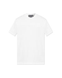 Versace Jeans Couture White T-Shirt With Embossed Logo for men