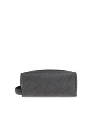 Ferragamo Gray Monogrammed Cosmetic Bag for men