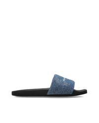 Alexander Wang Blue Flip-Flops With Shimmering Sequins