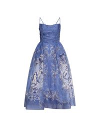 Zimmermann Blue Dress With Floral Motif