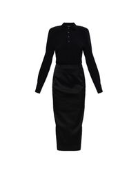 Willy Chavarria Black Polo Dress With Mixed Fabrics