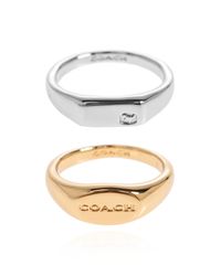 COACH White Set Of Two Rings