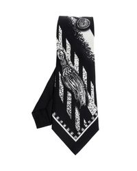 Versace Black Silk Tie With "Formula 6" Print for men