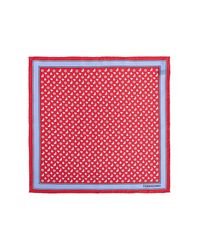 Ferragamo Red Silk Pocket Square for men