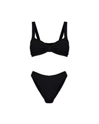 Hunza G Black Two-Piece 'Bonnie' Swimsuit