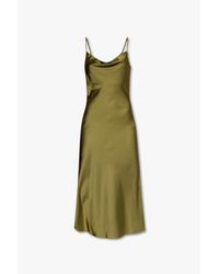 AllSaints Green 'hadley' Satin Strap Dress