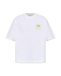 AMI White T-Shirt With Print for men