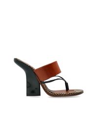 Dries Van Noten White Leather Heeled Mules