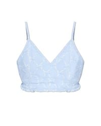 LoveShackFancy Blue Short Sports Top "Erza"