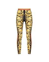 Versace Multicolor Leggings With 'Barocco' Print