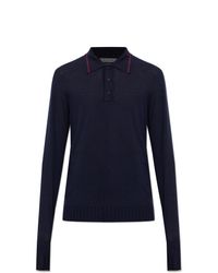 Balenciaga Blue Wool Polo for men