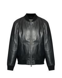Officine Generale Black Leather Jacket 'Christo' for men