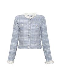 Self-Portrait Blue Knit Blazer