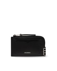J.W. Anderson Black Leather Card Holder With Logo