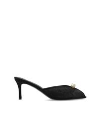 Black Suede Studio Black 'Debby70' Heeled Mules