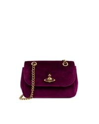 Vivienne Westwood Purple Velvet Shoulder Bag