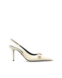 Versace White Heeled Shoes 'Gianni Ribbon'