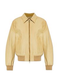 Burberry Yellow Leather Jacket for men