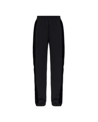 Emporio Armani Black Sweatshirt With Side Stripes And A Velvet Finish