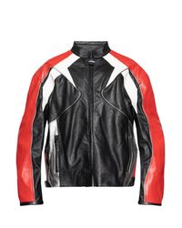 Vetements Red Leather Jacket for men