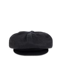 Yohji Yamamoto Black Linen Flat Cap for men