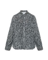Bottega Veneta Gray Abstract-Pattern Shirt