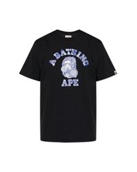 A Bathing Ape Black T-Shirt With Print for men