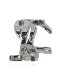 Saint Laurent Metallic Ear Cuff With Logo