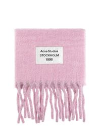 Acne Pink Scarf With Logo