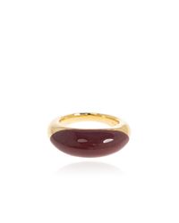 LIE STUDIO Metallic 'Beatrice' Ring With A Semi-Precious Stone